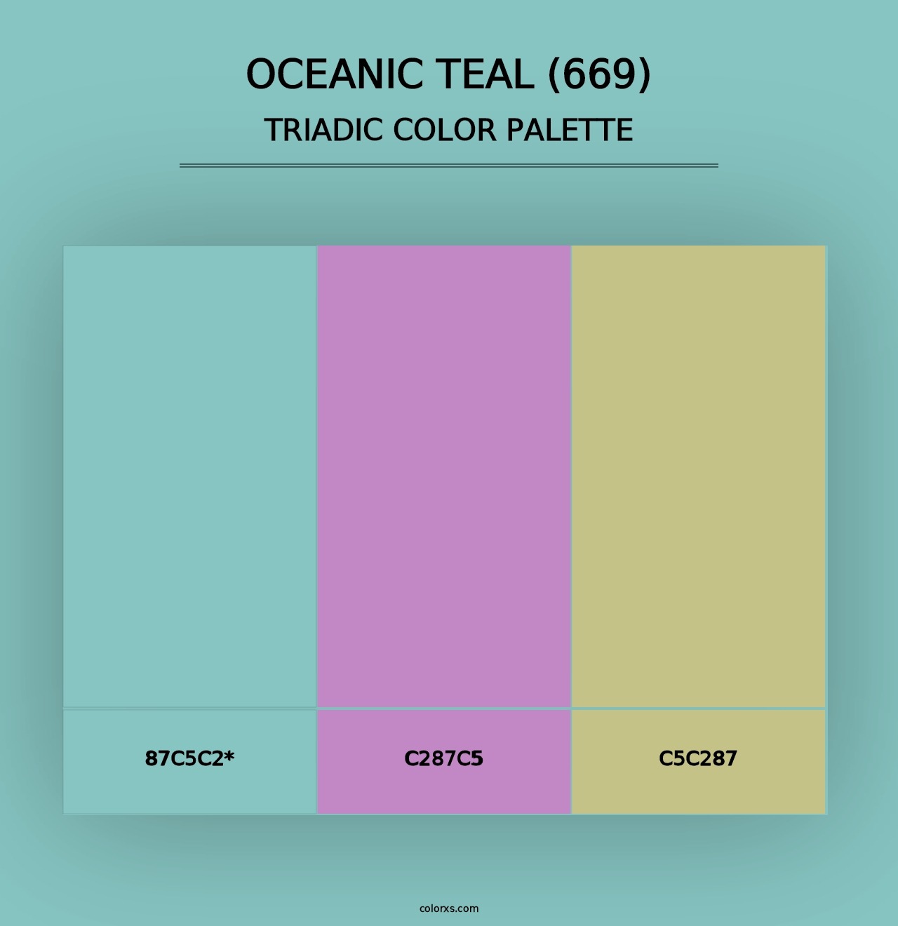 Oceanic Teal (669) - Triadic Color Palette