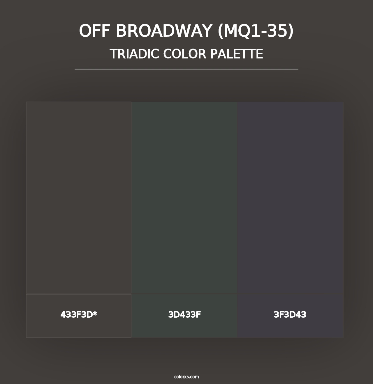 Off Broadway (MQ1-35) - Triadic Color Palette