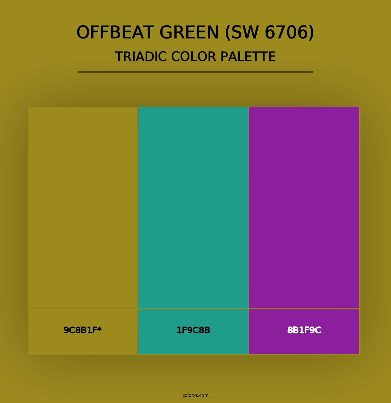 Offbeat Green (SW 6706) - Triadic Color Palette