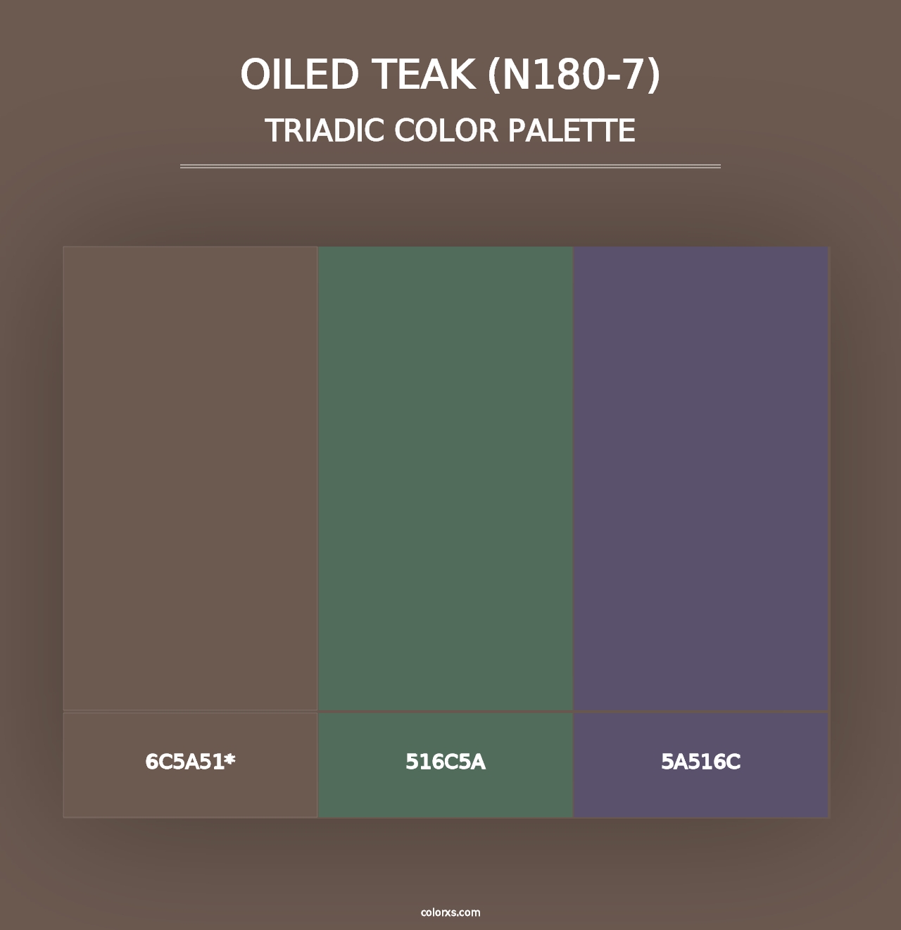 Oiled Teak (N180-7) - Triadic Color Palette