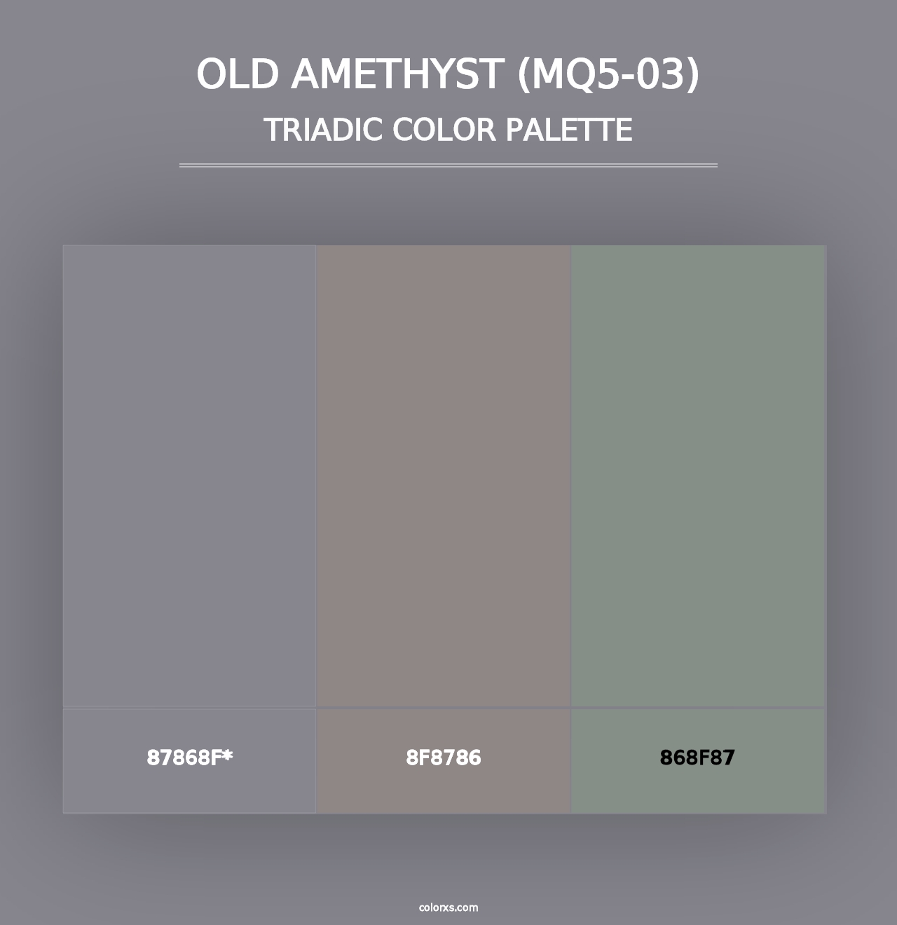 Old Amethyst (MQ5-03) - Triadic Color Palette