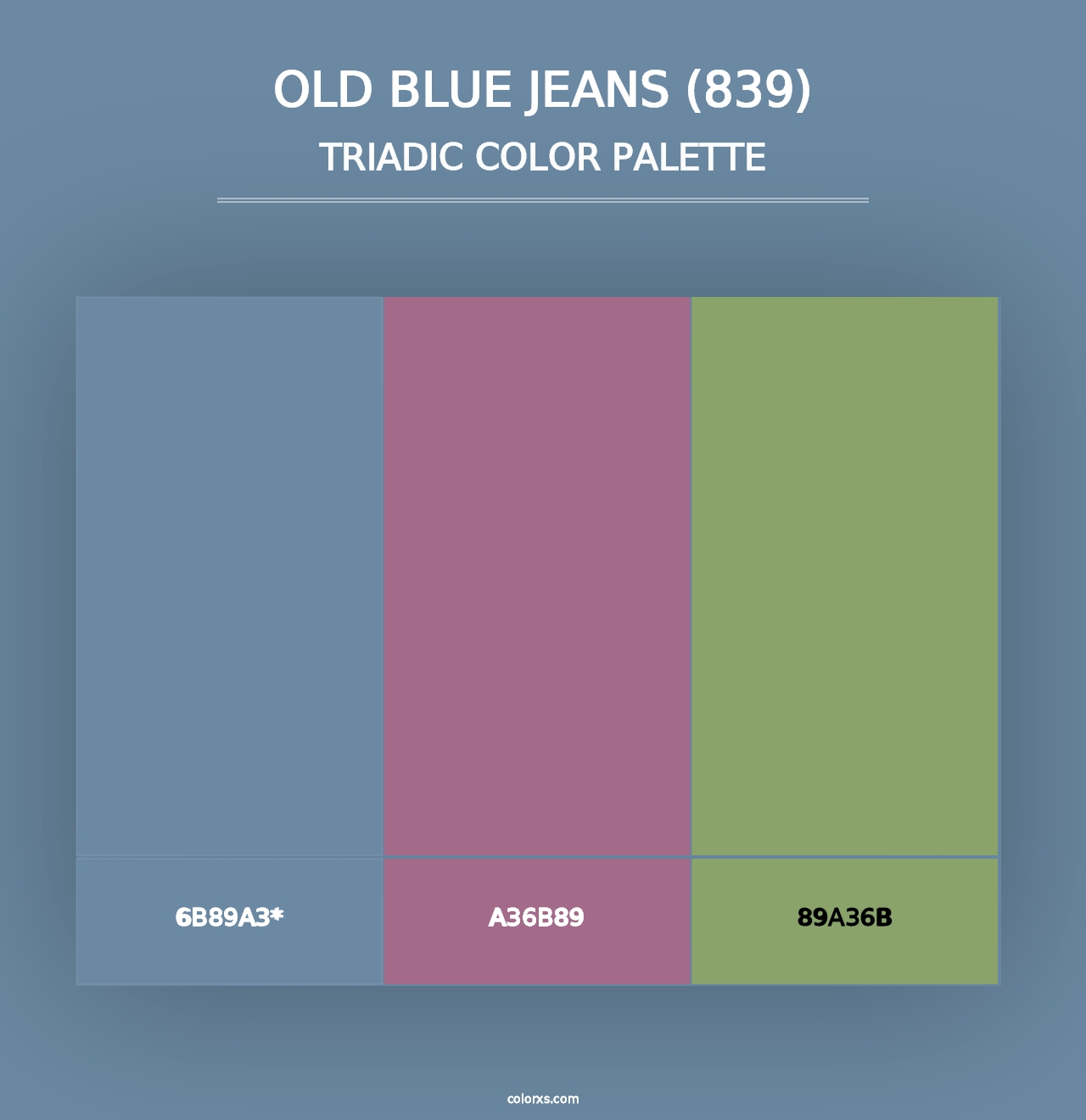 Old Blue Jeans (839) - Triadic Color Palette