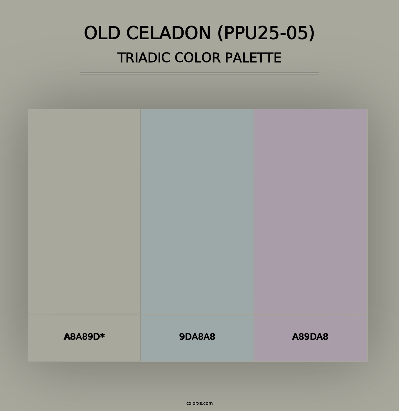 Old Celadon (PPU25-05) - Triadic Color Palette