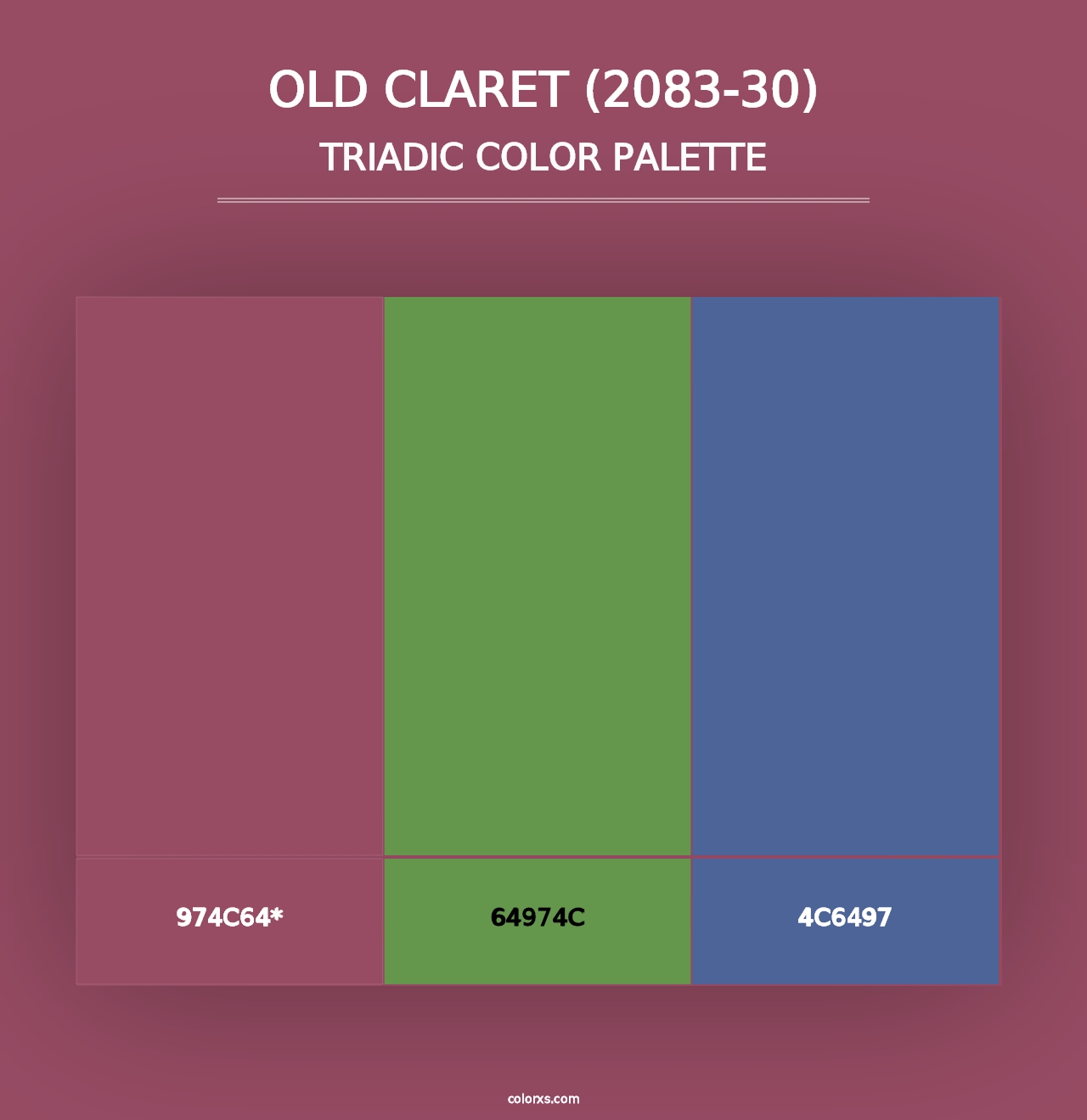 Old Claret (2083-30) - Triadic Color Palette