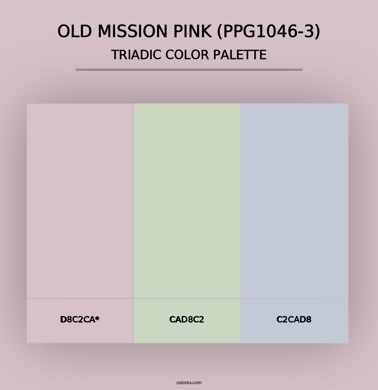 Old Mission Pink (PPG1046-3) - Triadic Color Palette