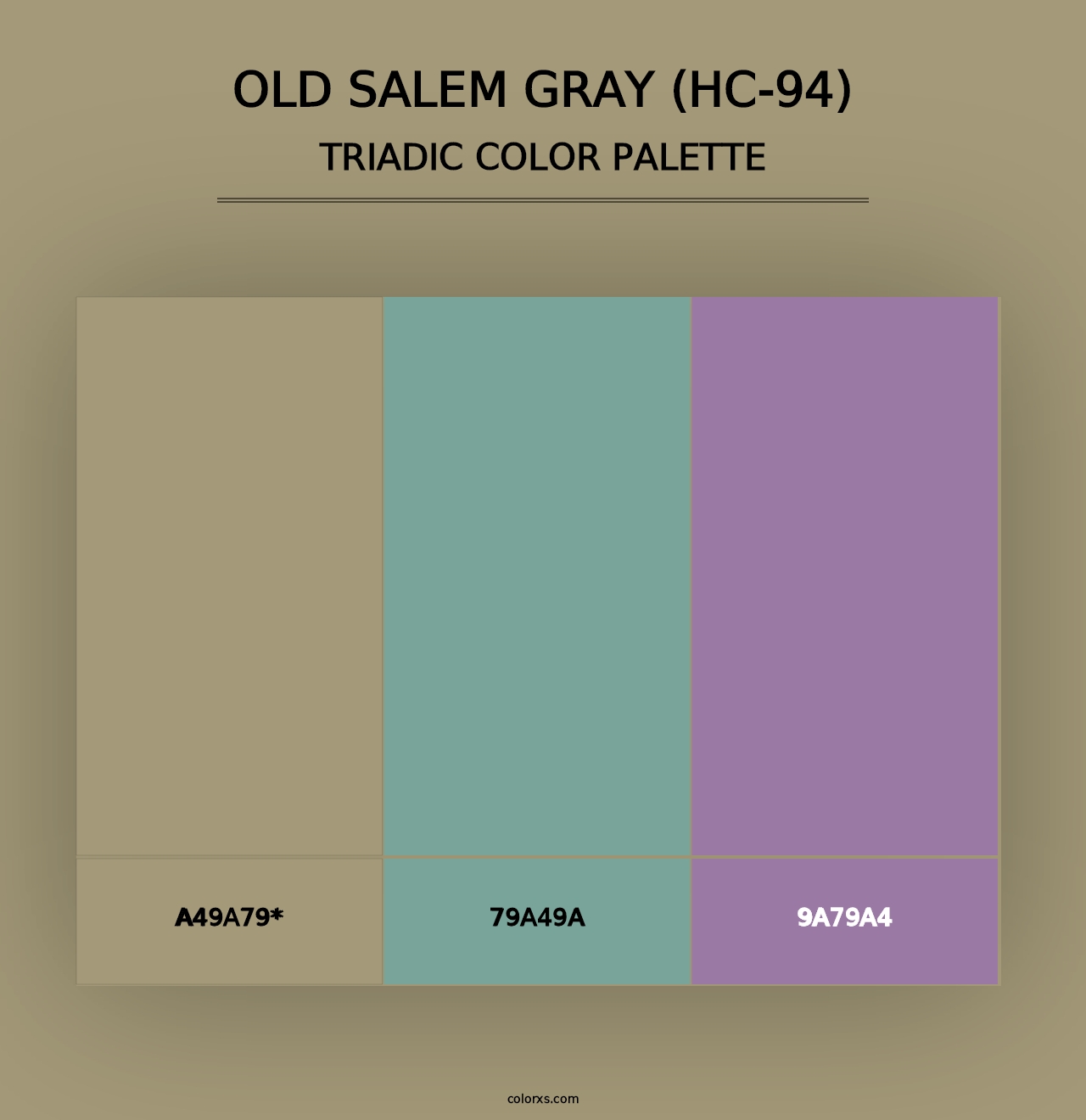 Old Salem Gray (HC-94) - Triadic Color Palette