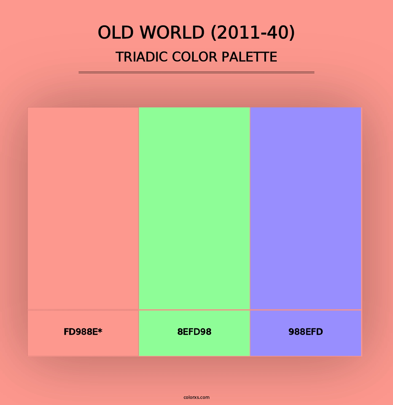 Old World (2011-40) - Triadic Color Palette