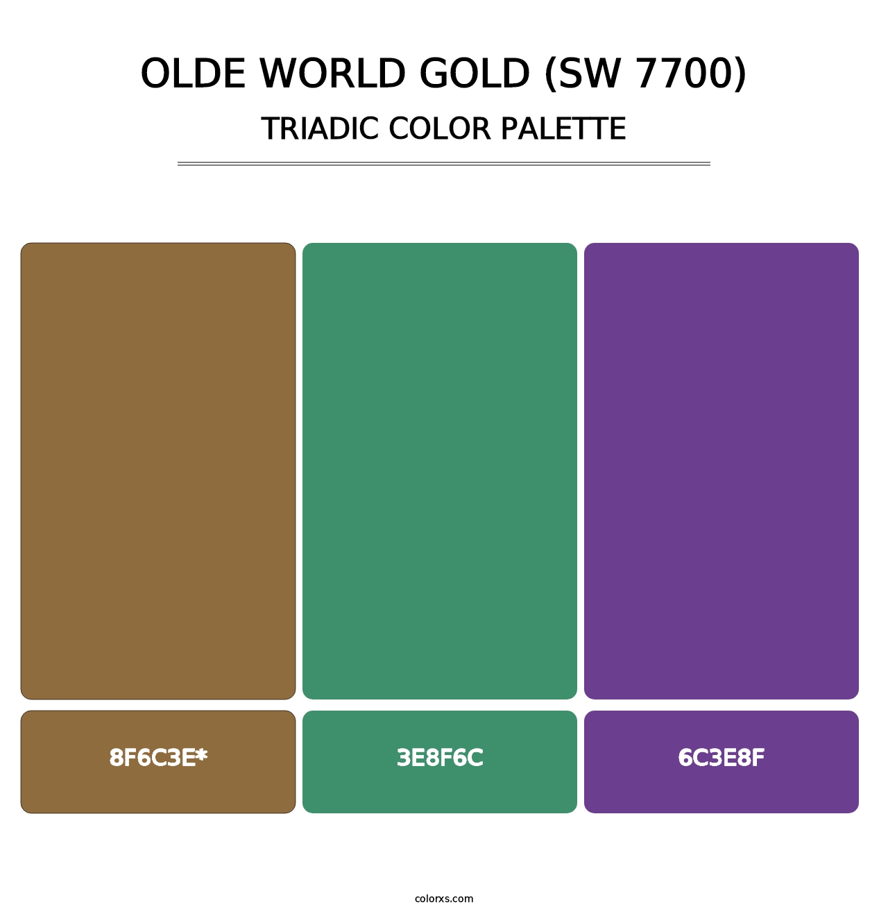 Olde World Gold (SW 7700) - Triadic Color Palette