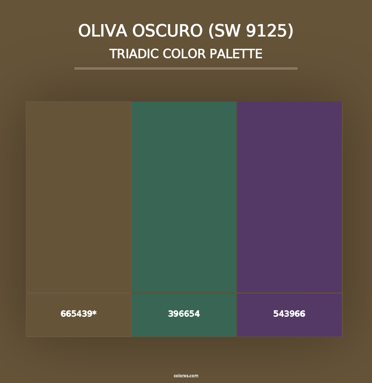 Oliva Oscuro (SW 9125) - Triadic Color Palette