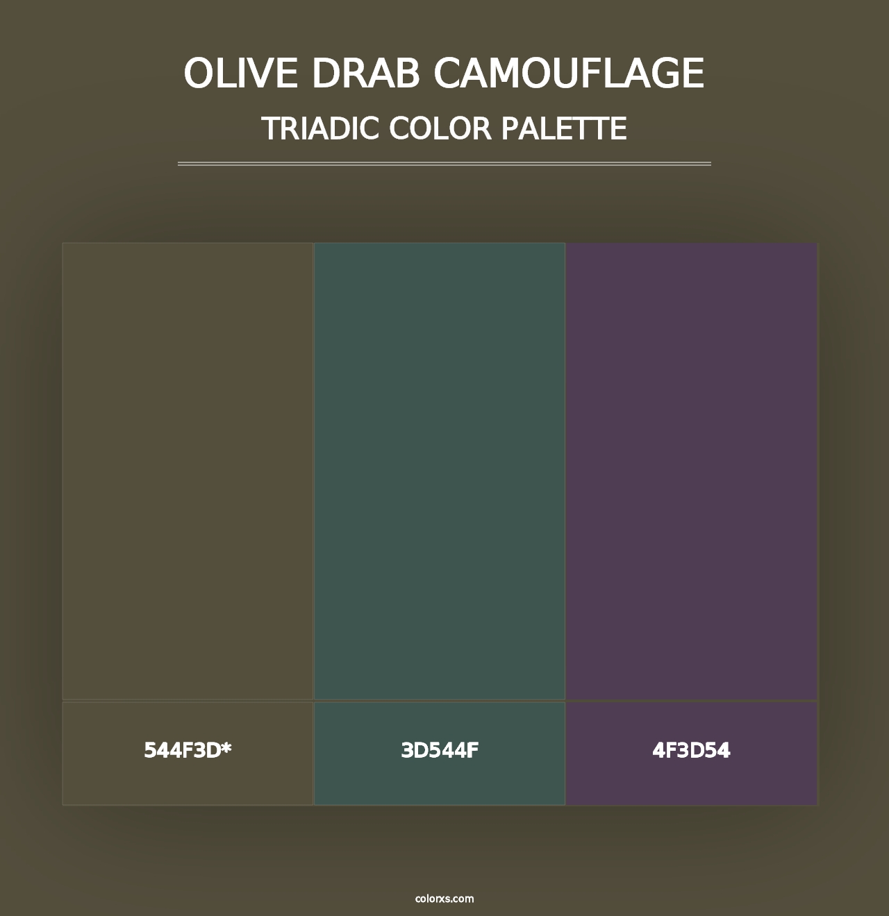 Olive drab Camouflage - Triadic Color Palette