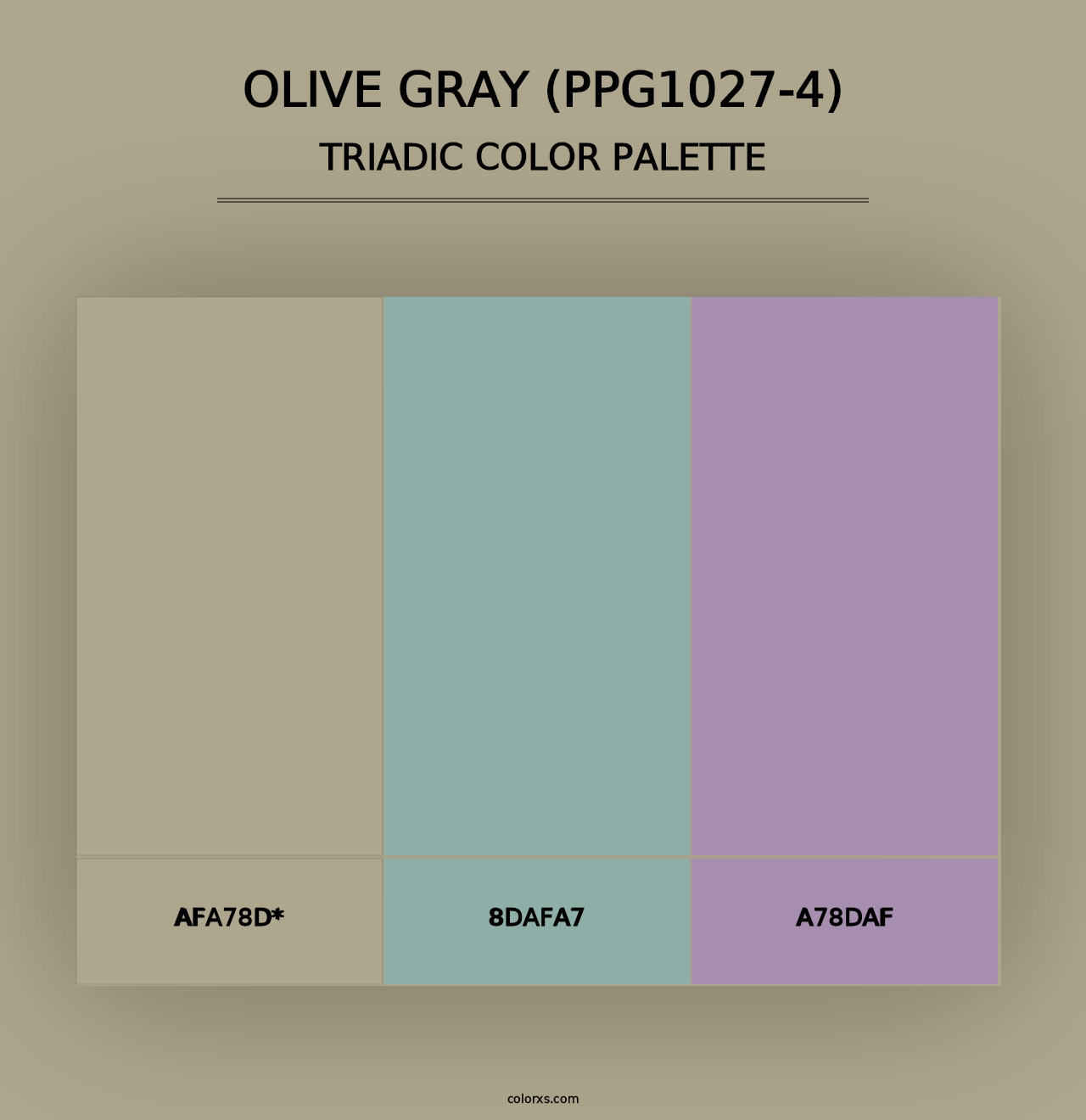 Olive Gray (PPG1027-4) - Triadic Color Palette