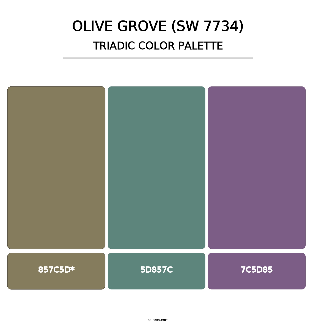 Olive Grove (SW 7734) - Triadic Color Palette