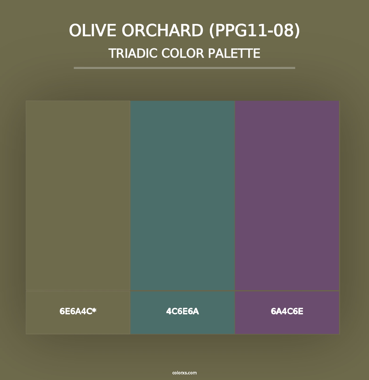 Olive Orchard (PPG11-08) - Triadic Color Palette