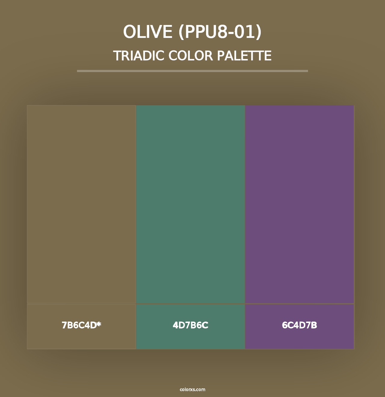 Olive (PPU8-01) - Triadic Color Palette