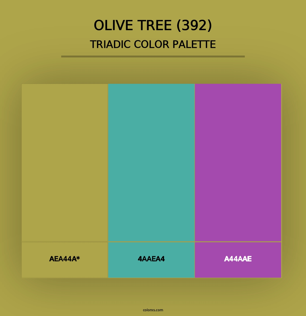 Olive Tree (392) - Triadic Color Palette