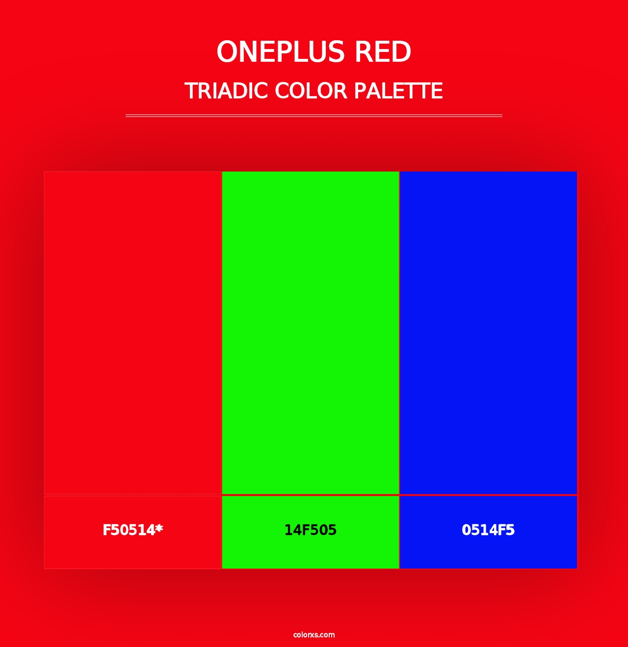 OnePlus Red - Triadic Color Palette