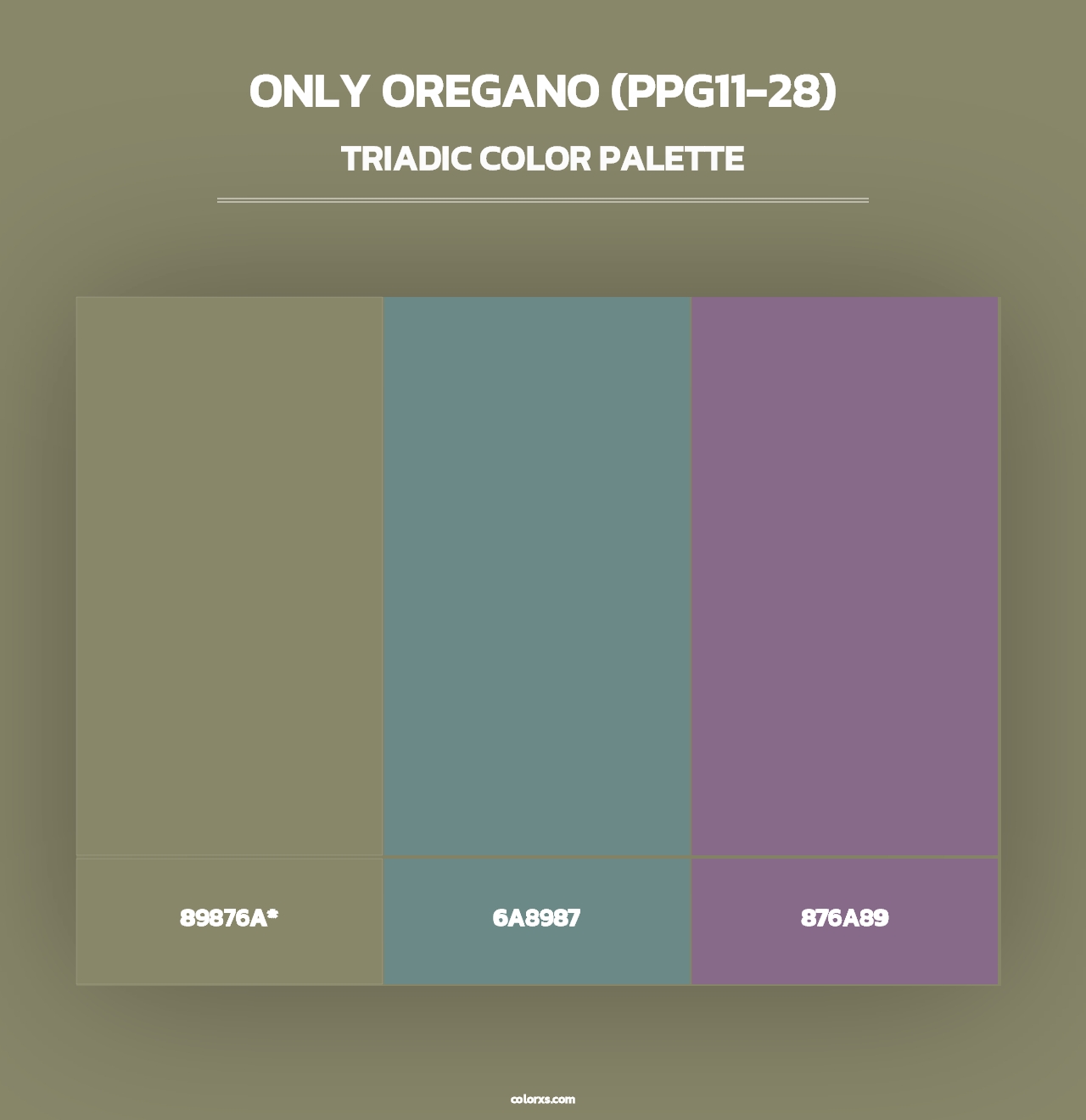 Only Oregano (PPG11-28) - Triadic Color Palette