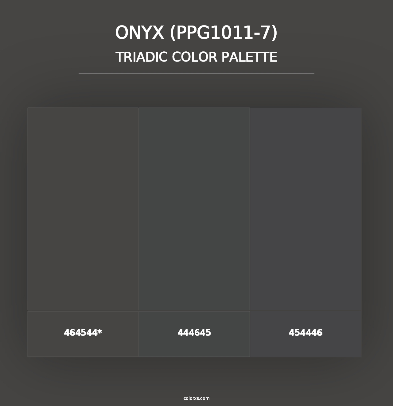 Onyx (PPG1011-7) - Triadic Color Palette