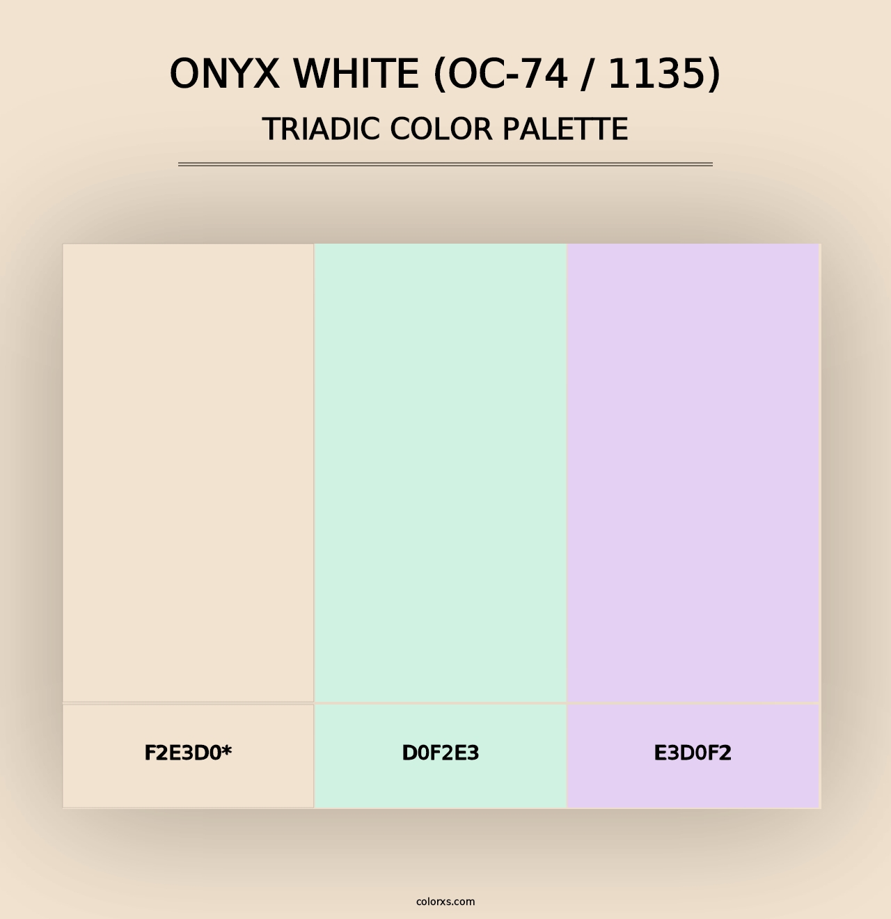 Onyx White (OC-74 / 1135) - Triadic Color Palette