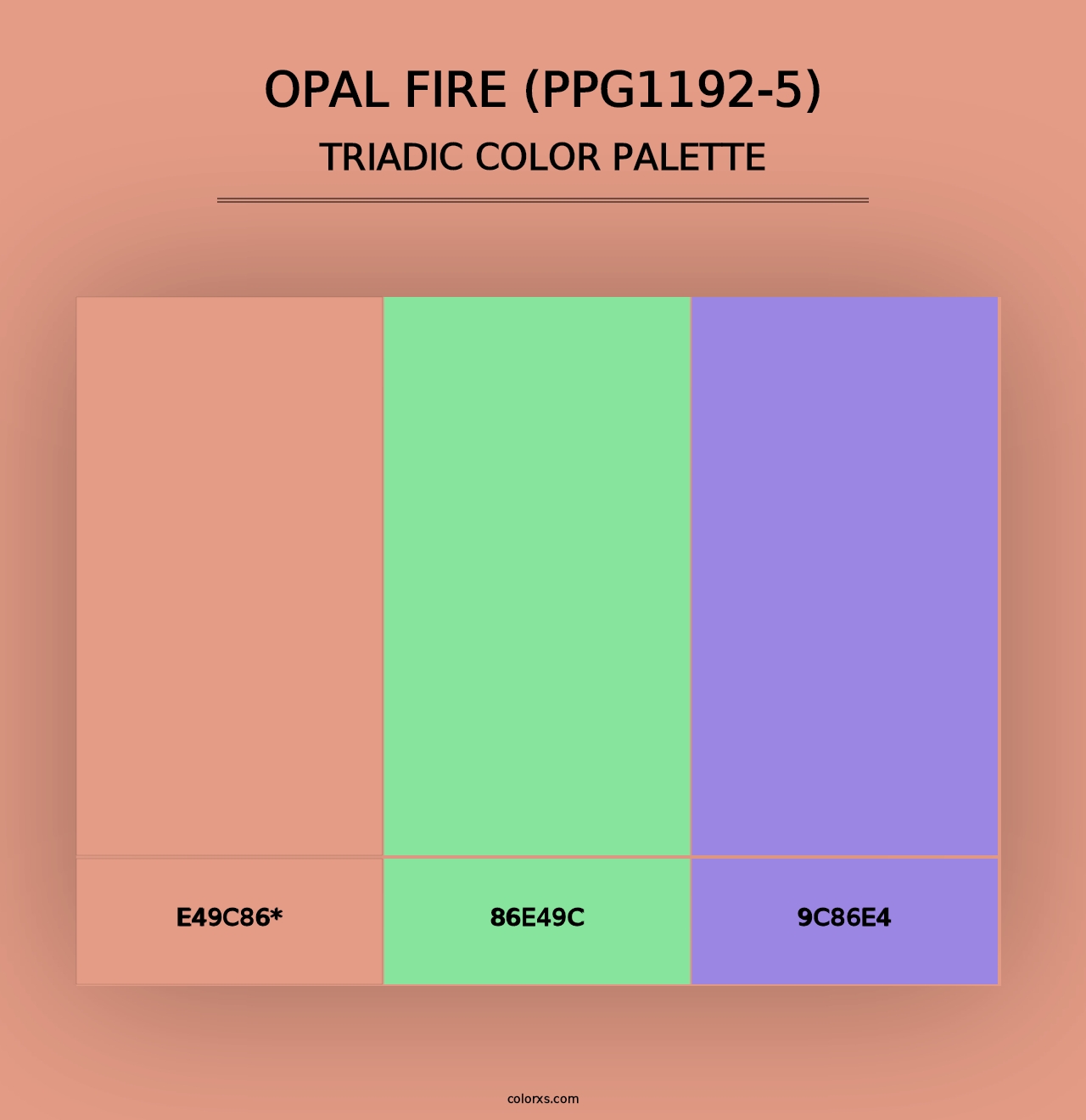 Opal Fire (PPG1192-5) - Triadic Color Palette