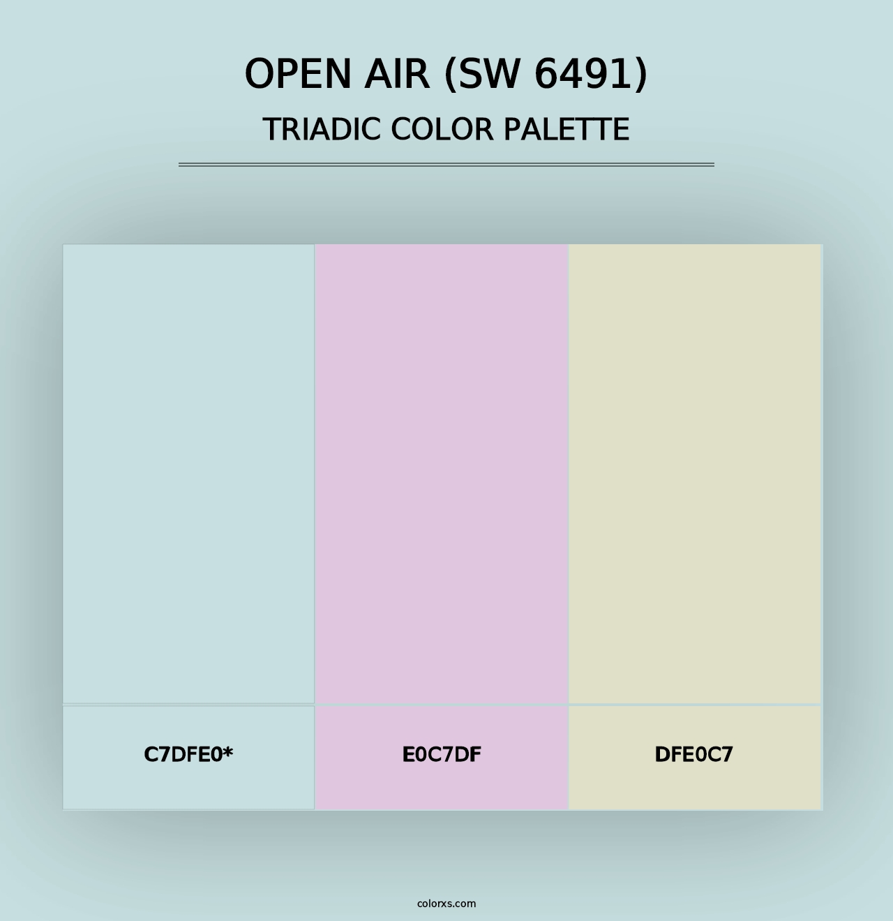 Open Air (SW 6491) - Triadic Color Palette