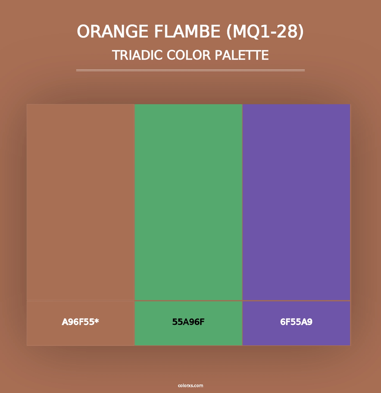 Orange Flambe (MQ1-28) - Triadic Color Palette