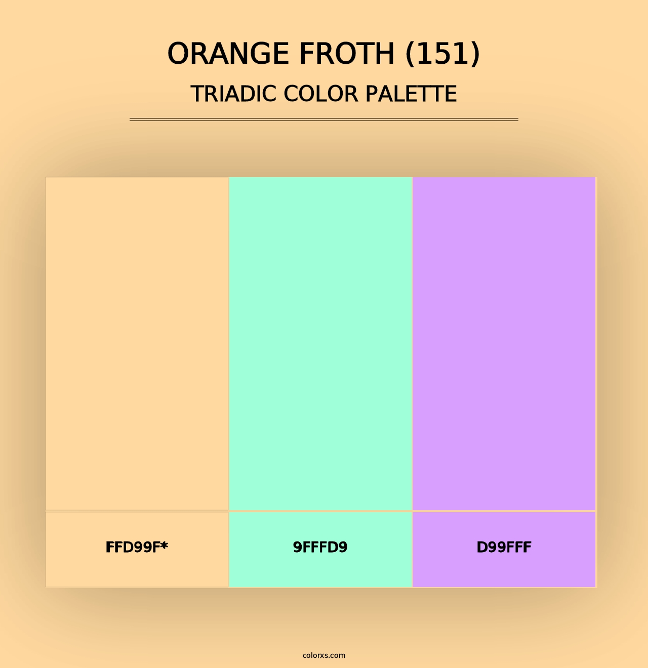 Orange Froth (151) - Triadic Color Palette