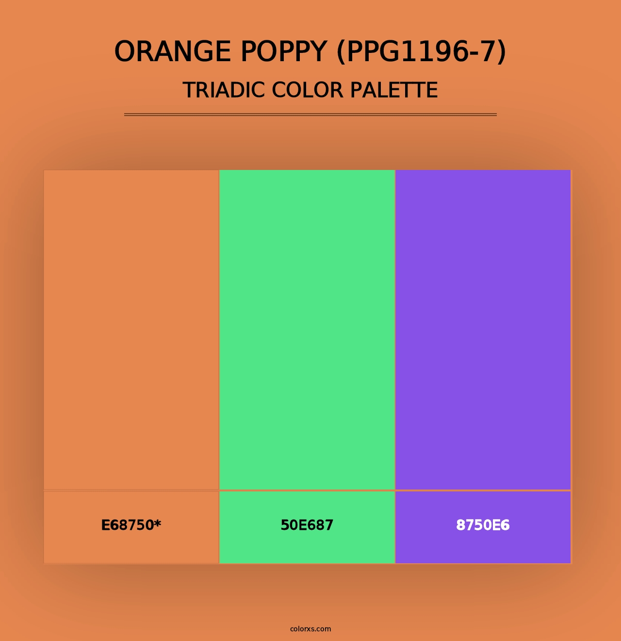 Orange Poppy (PPG1196-7) - Triadic Color Palette