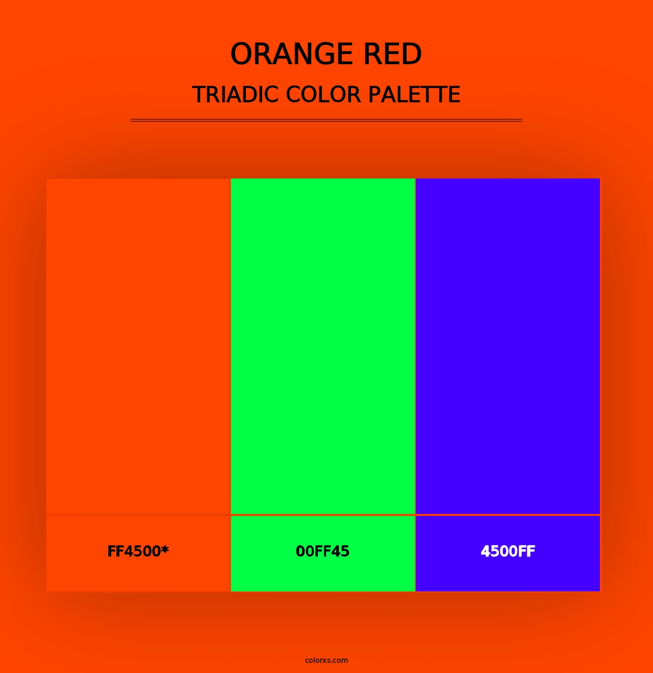 Orange Red - Triadic Color Palette