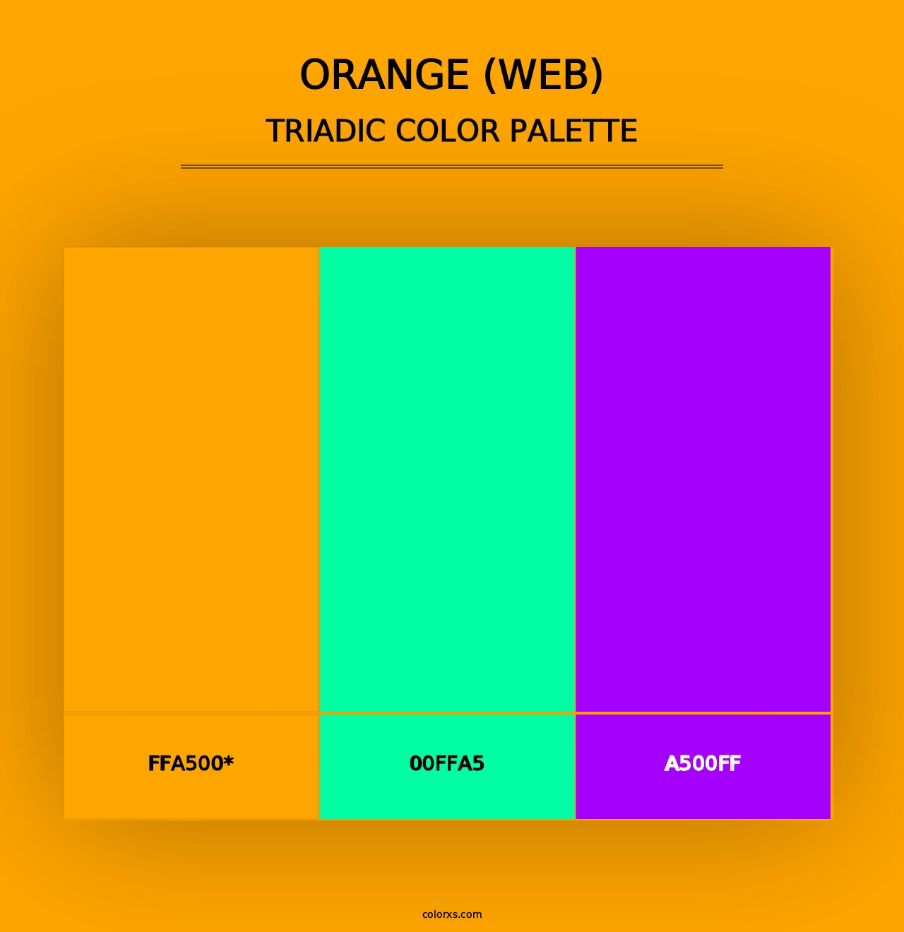 Orange (Web) - Triadic Color Palette