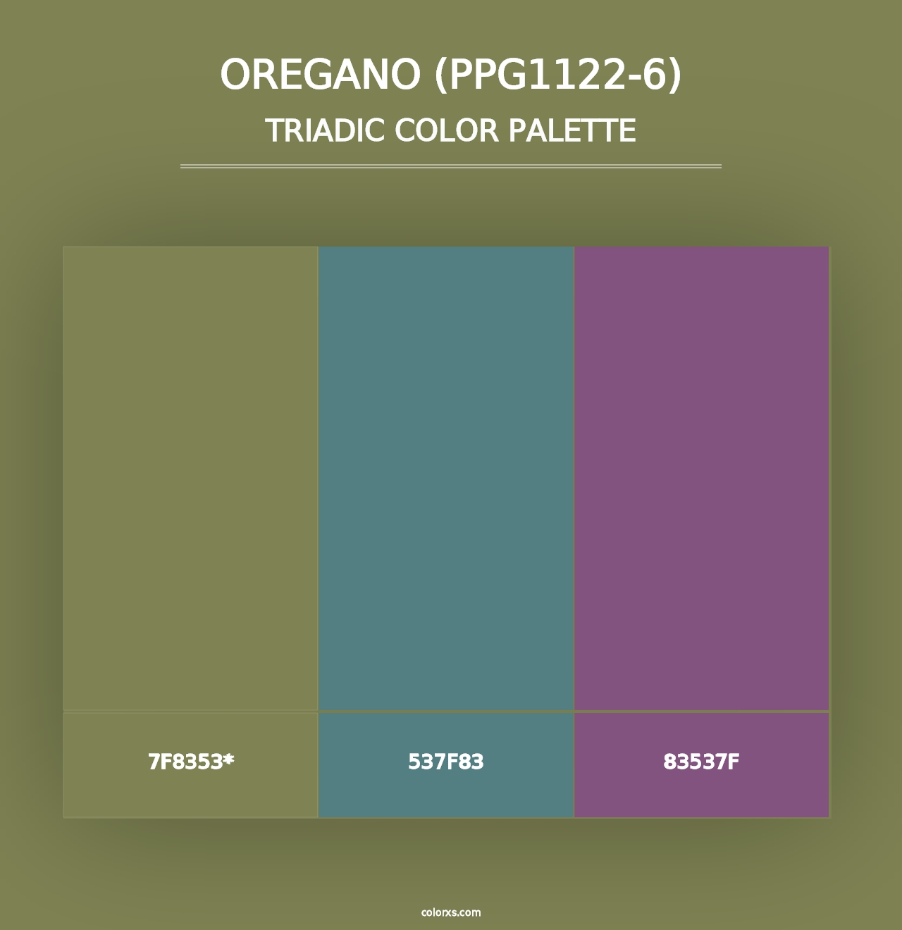 Oregano (PPG1122-6) - Triadic Color Palette