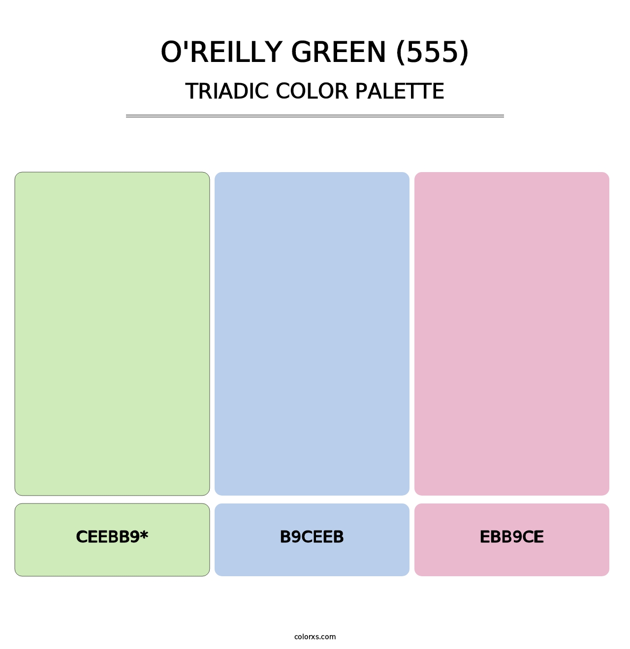 O'Reilly Green (555) - Triadic Color Palette