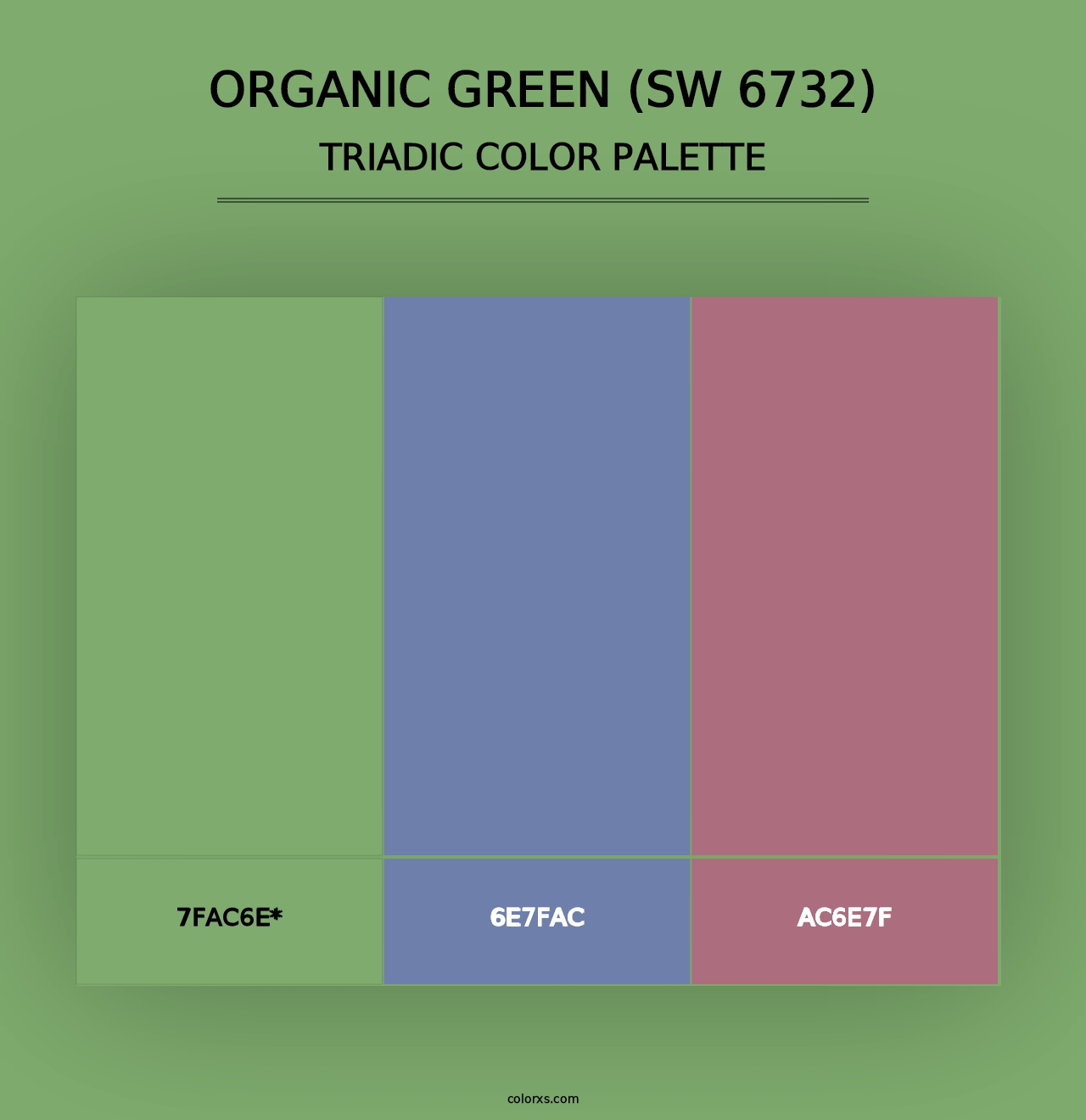 Organic Green (SW 6732) - Triadic Color Palette