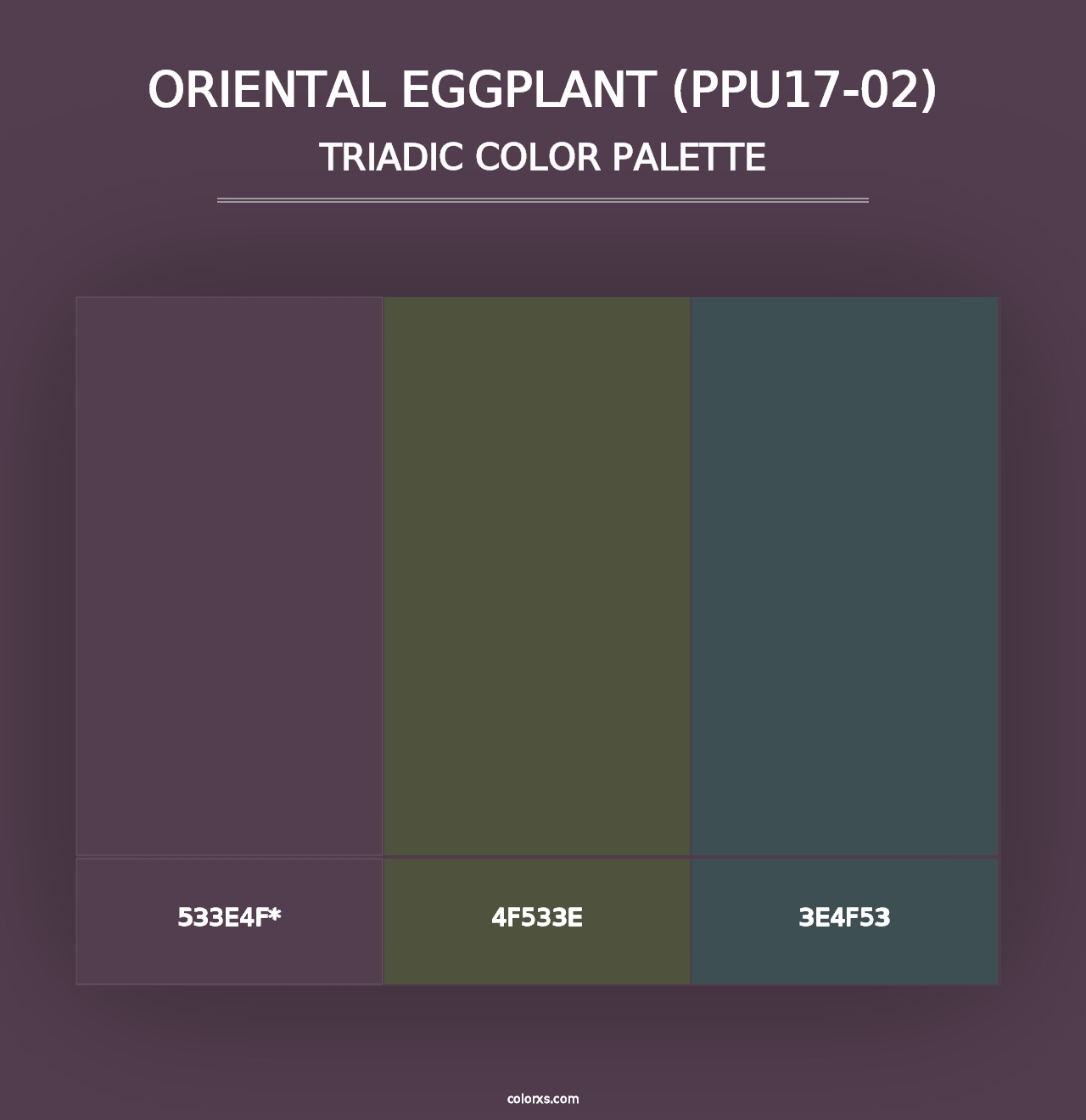 Oriental Eggplant (PPU17-02) - Triadic Color Palette