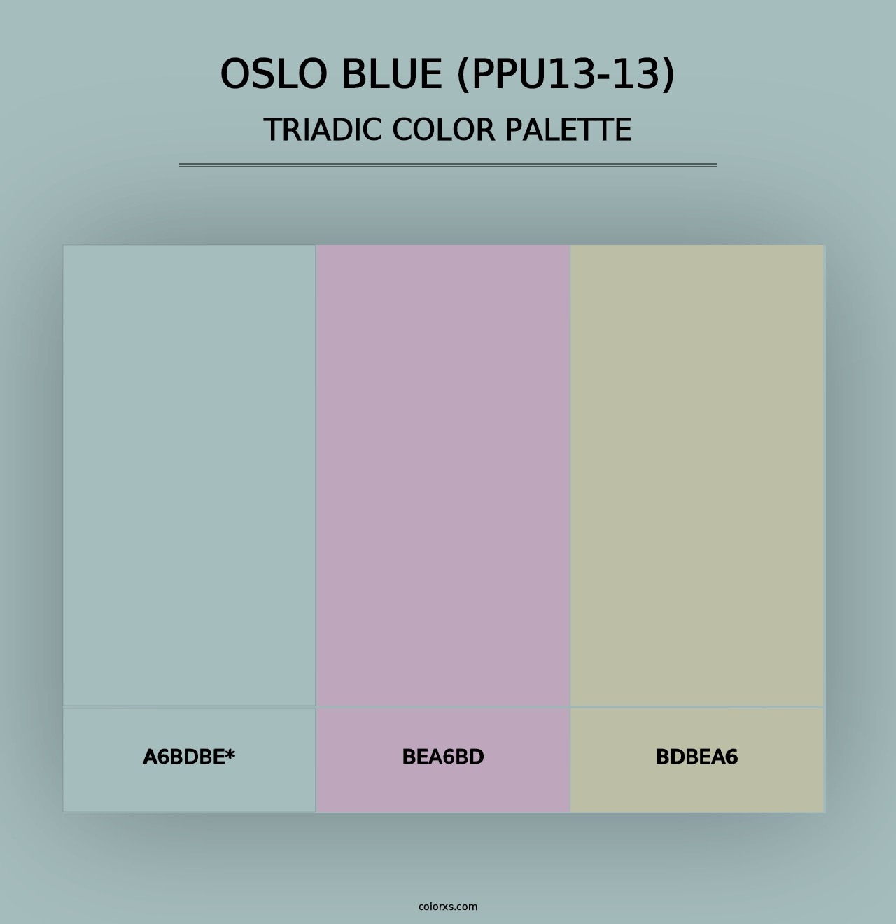 Oslo Blue (PPU13-13) - Triadic Color Palette