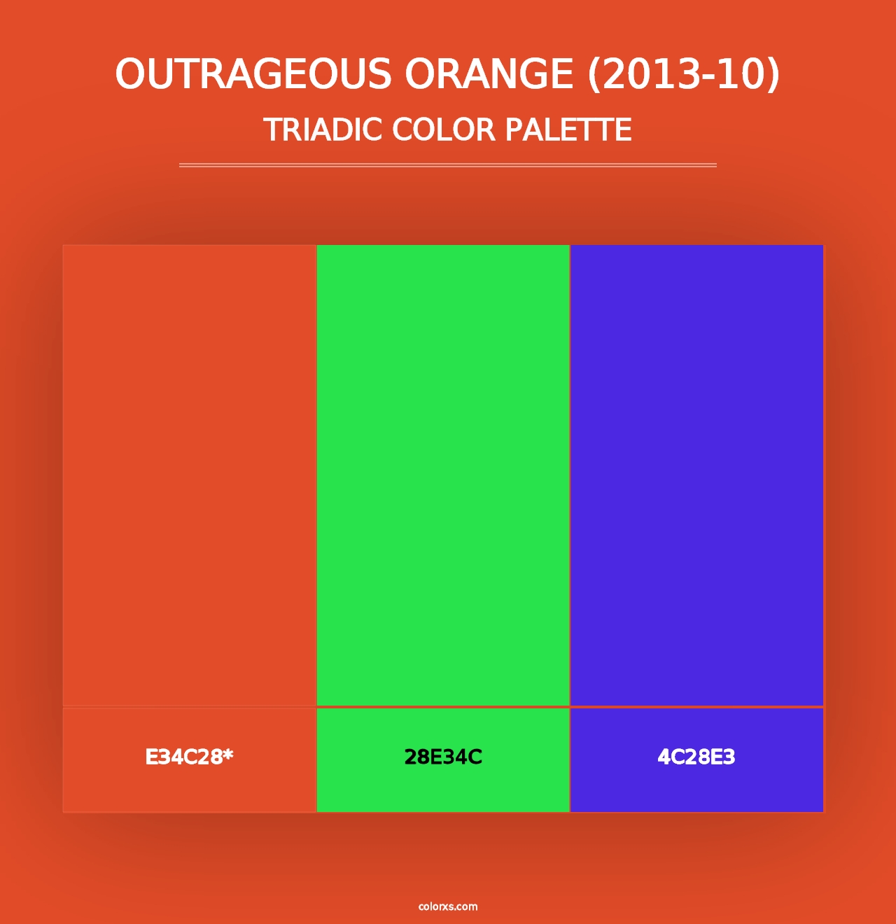 Outrageous Orange (2013-10) - Triadic Color Palette