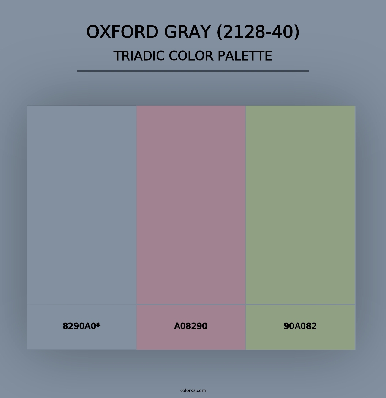 Oxford Gray (2128-40) - Triadic Color Palette