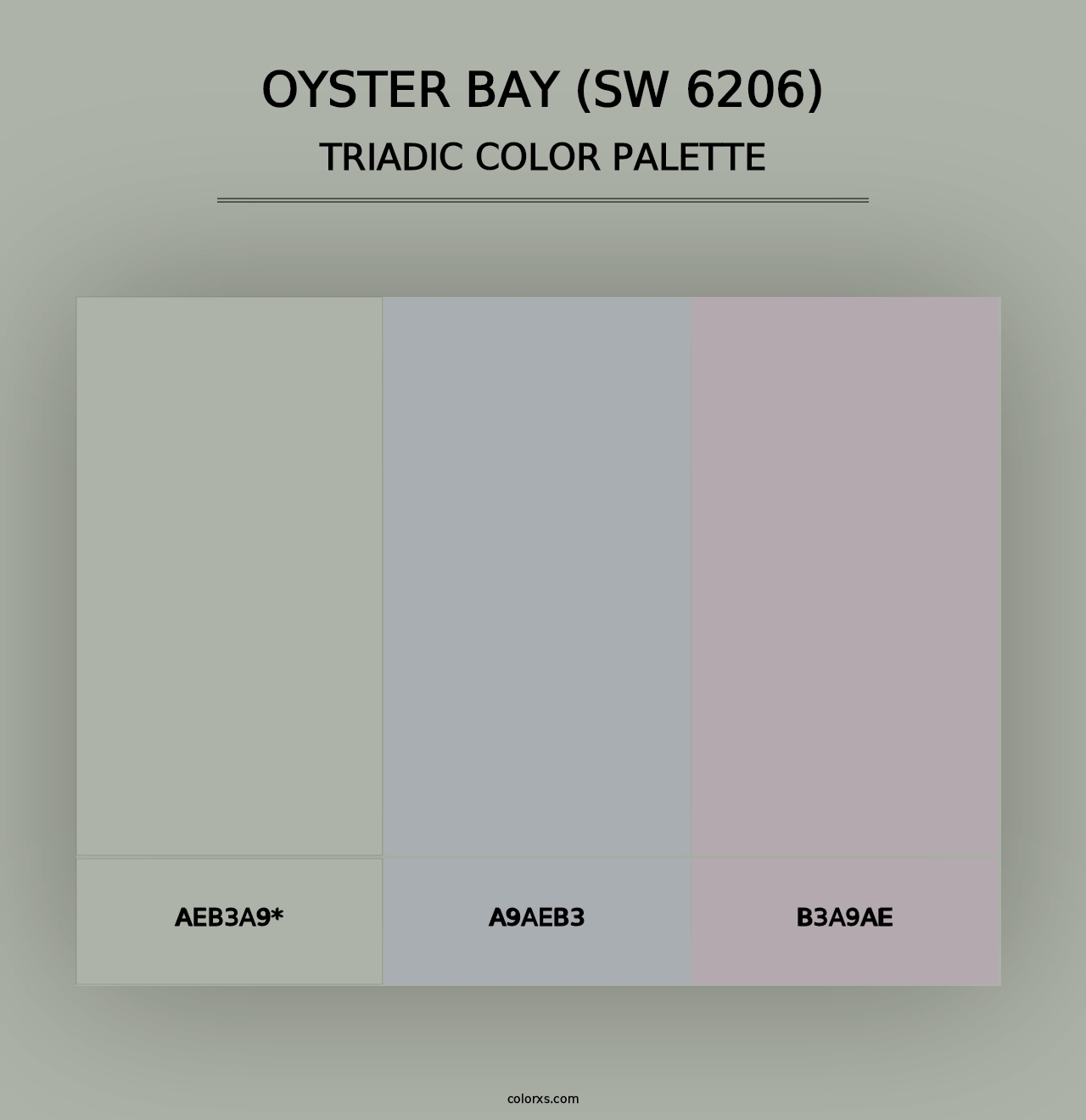 Oyster Bay (SW 6206) - Triadic Color Palette