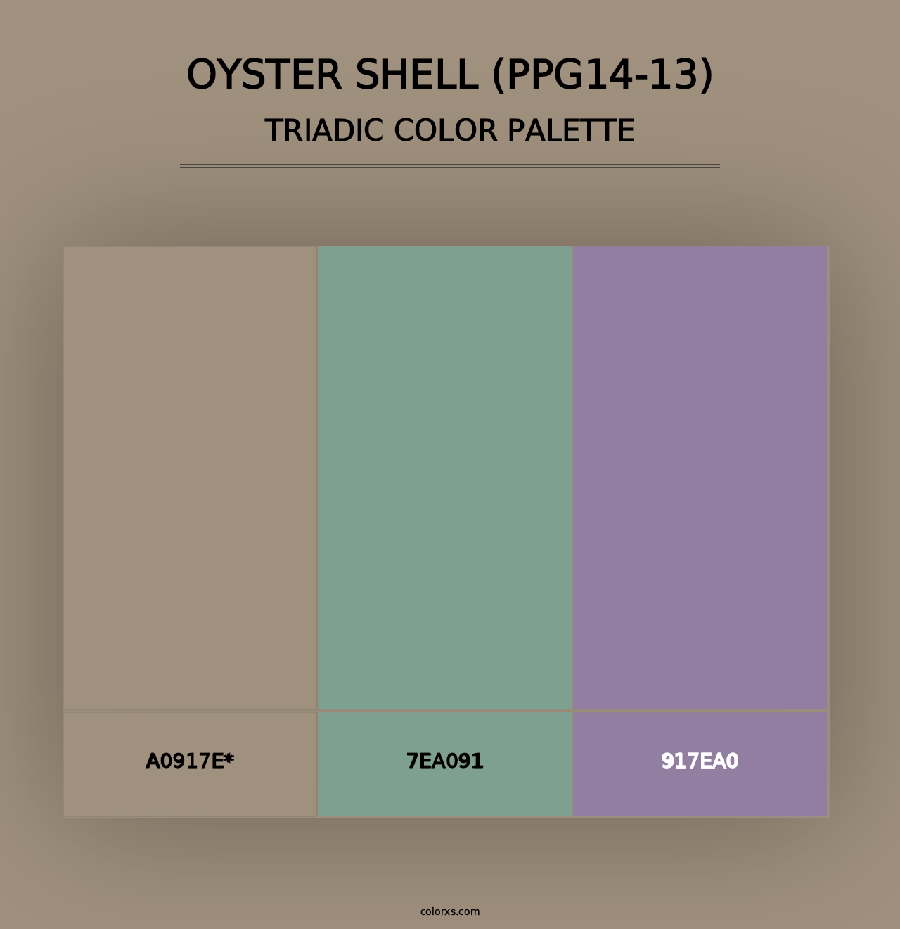 Oyster Shell (PPG14-13) - Triadic Color Palette