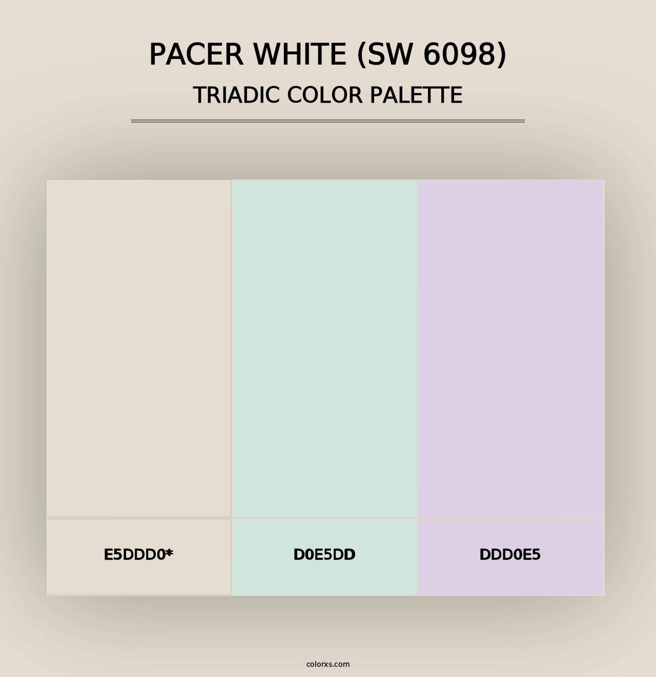 Pacer White (SW 6098) - Triadic Color Palette