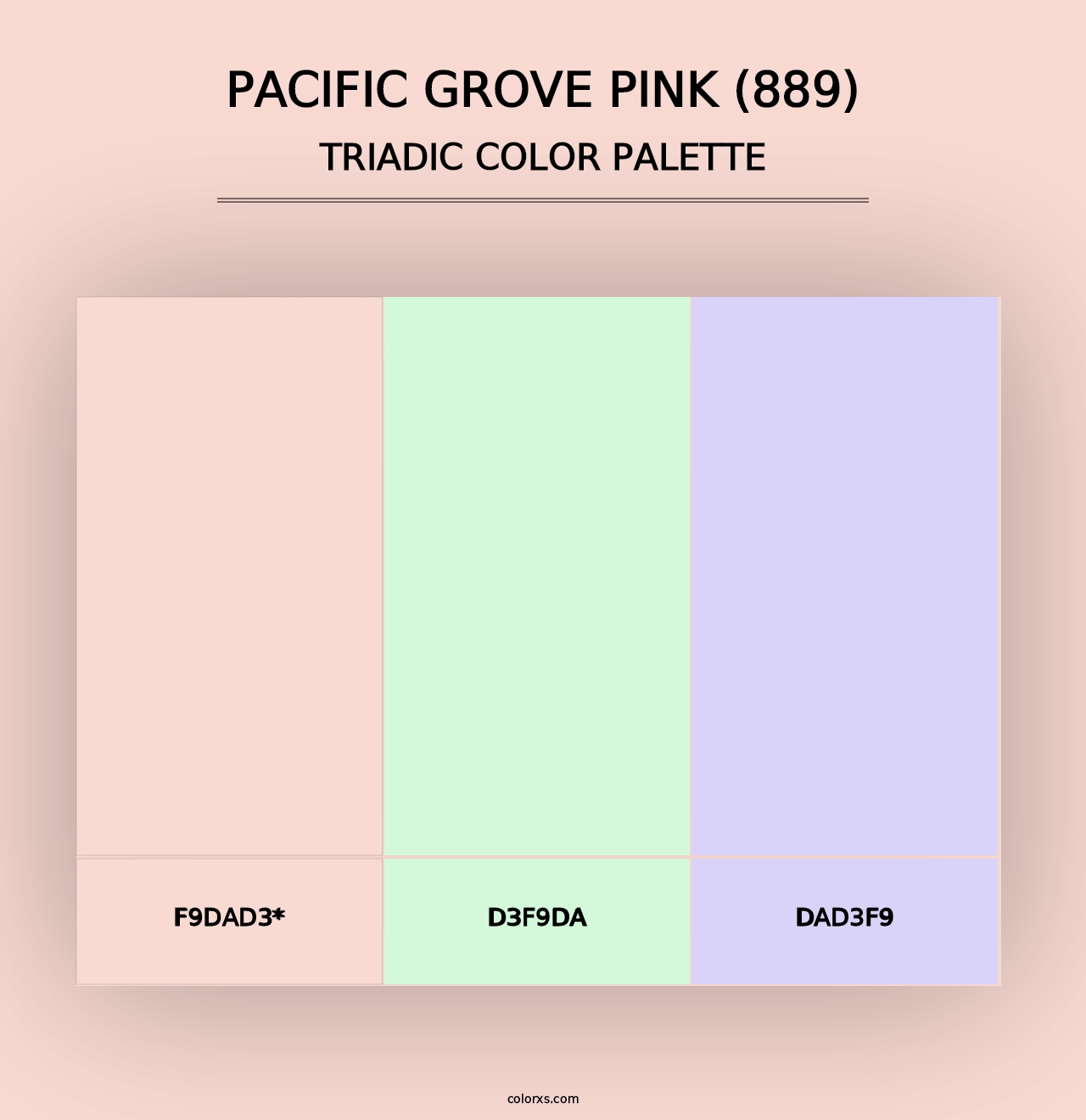 Pacific Grove Pink (889) - Triadic Color Palette