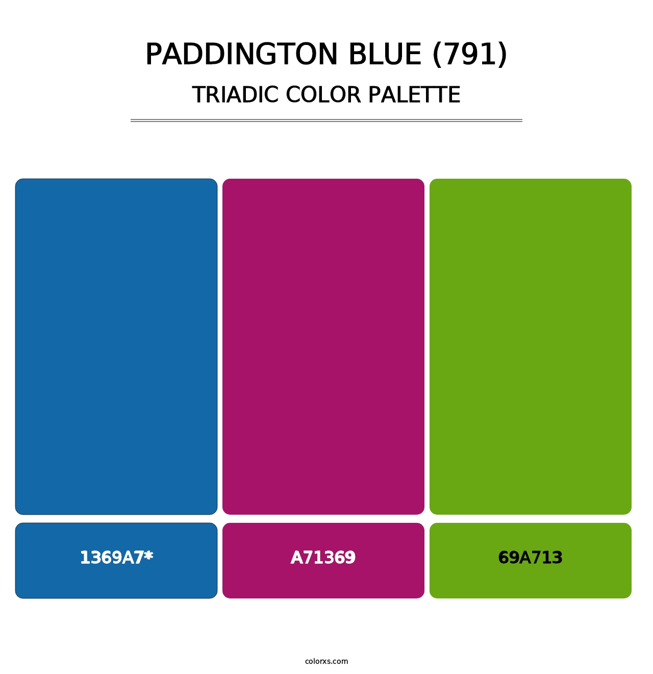 Paddington Blue (791) - Triadic Color Palette