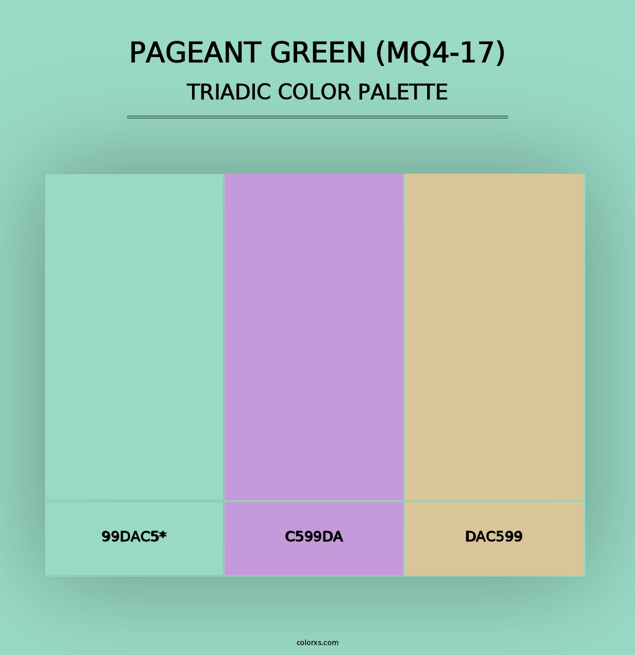 Pageant Green (MQ4-17) - Triadic Color Palette