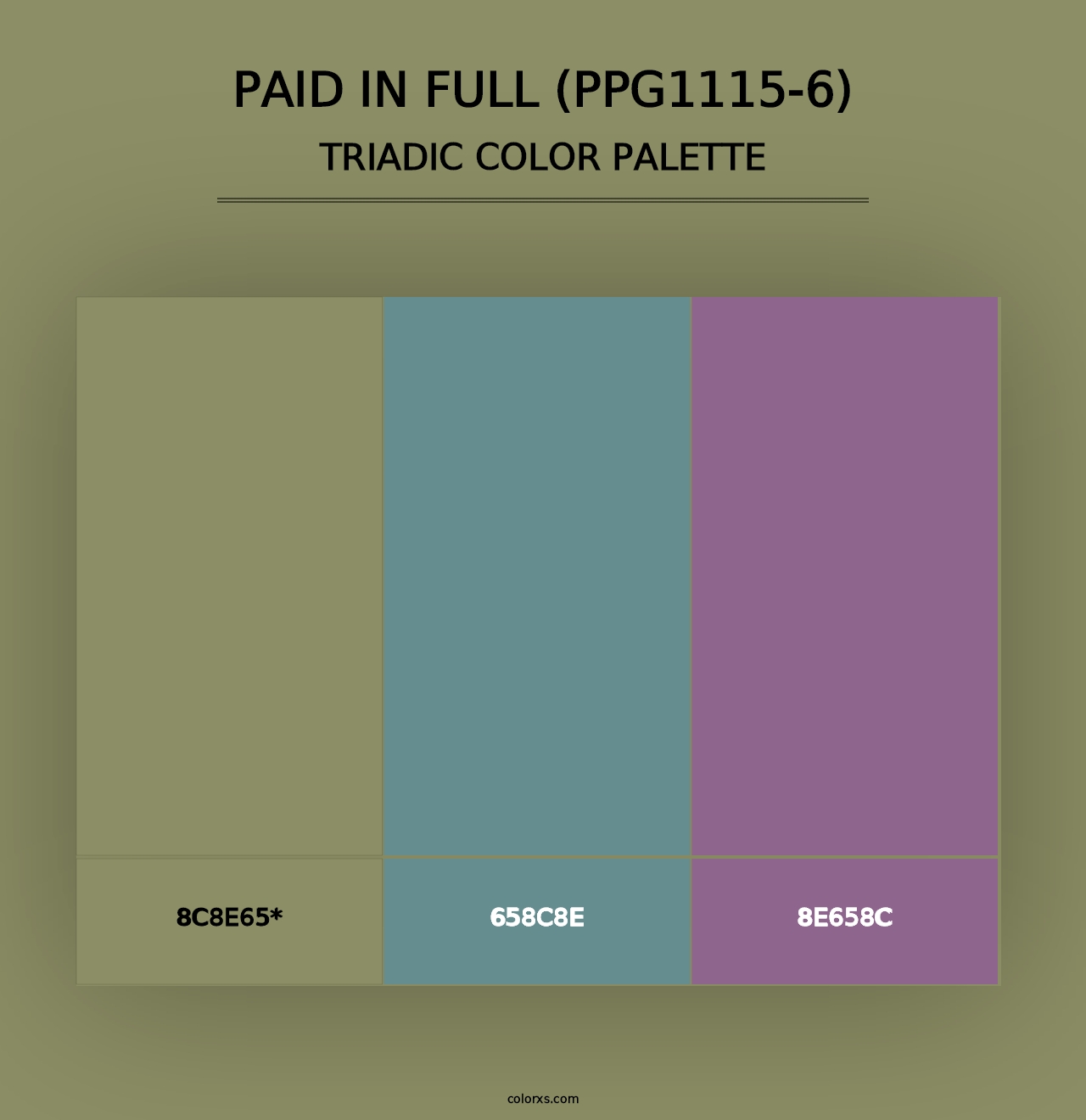 Paid In Full (PPG1115-6) - Triadic Color Palette