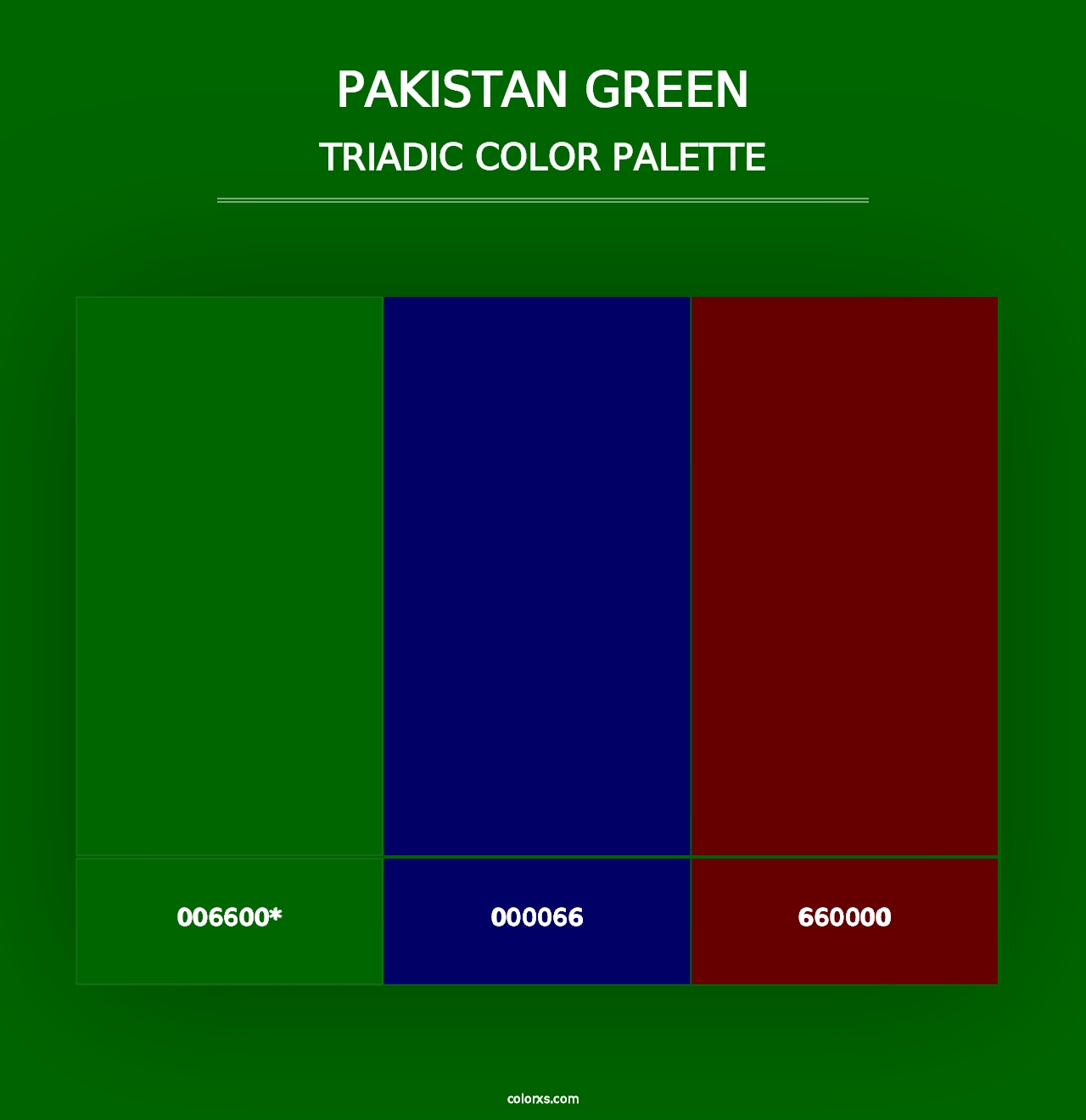 Pakistan Green - Triadic Color Palette