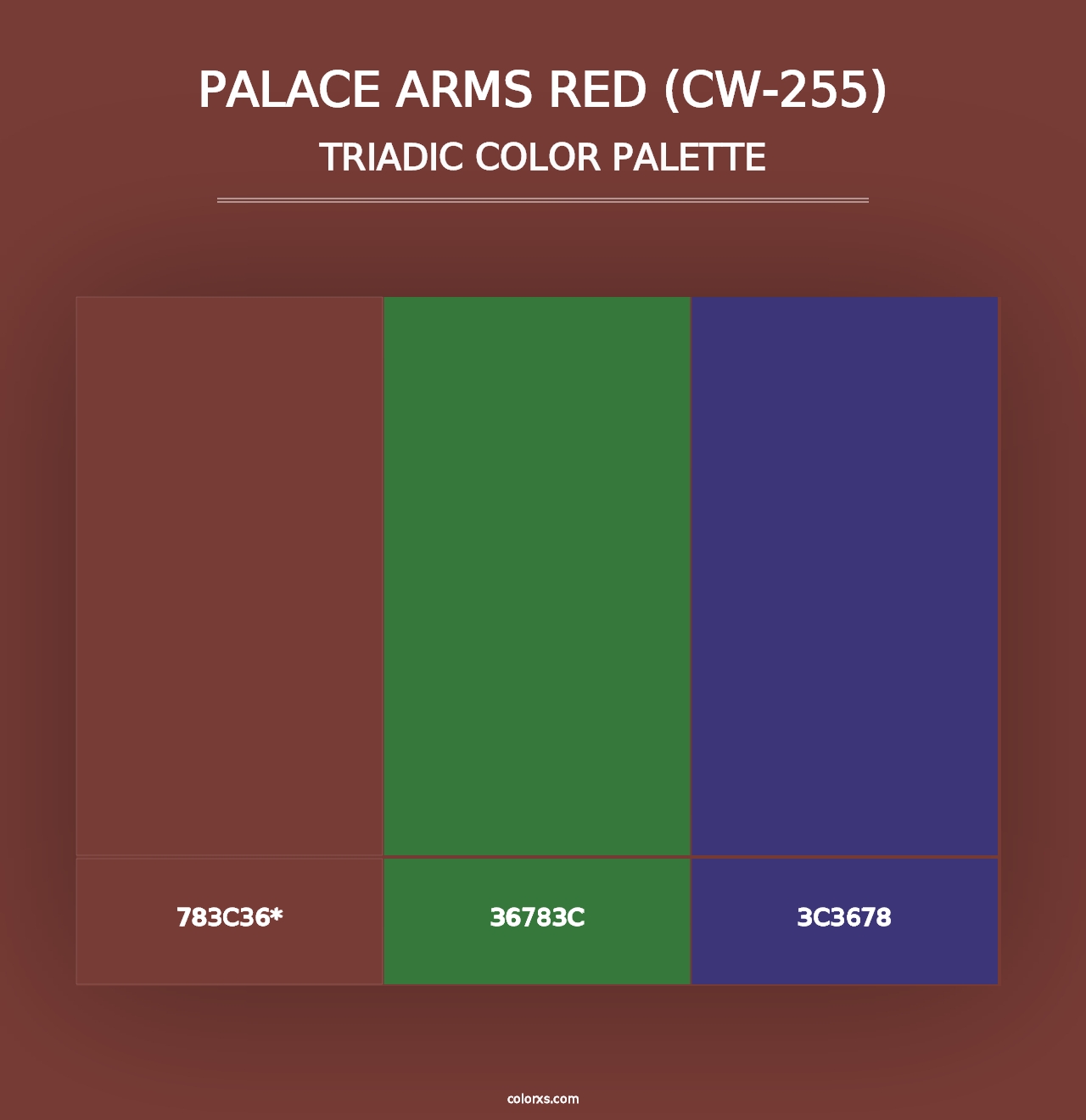 Palace Arms Red (CW-255) - Triadic Color Palette