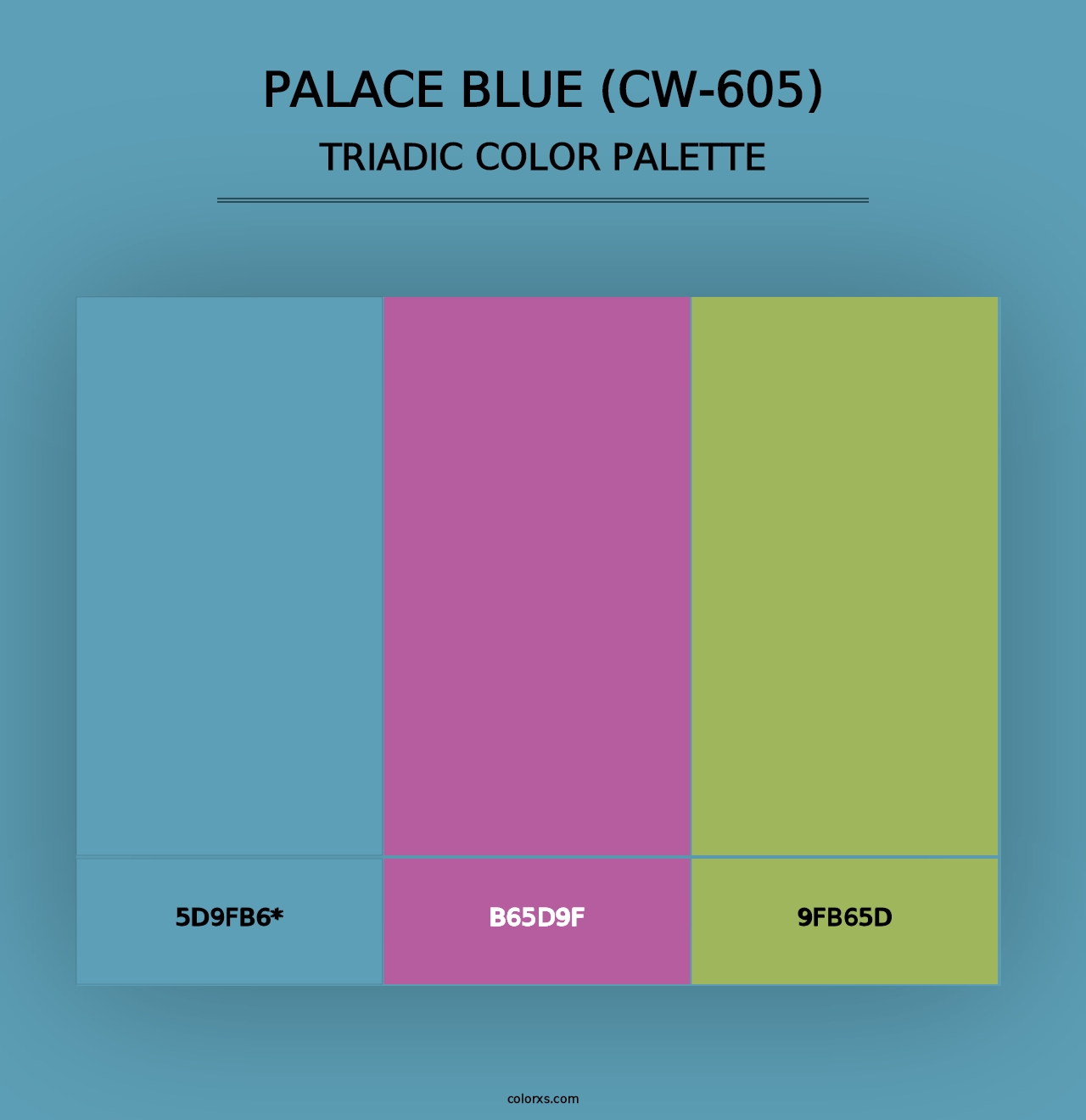 Palace Blue (CW-605) - Triadic Color Palette