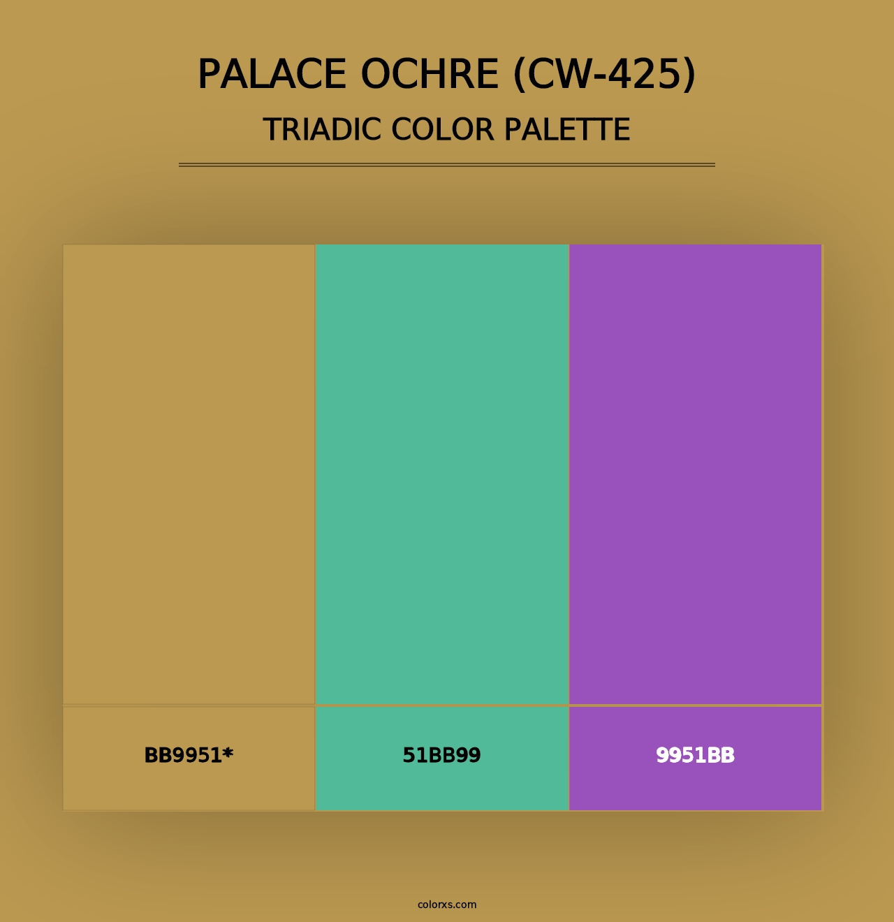 Palace Ochre (CW-425) - Triadic Color Palette