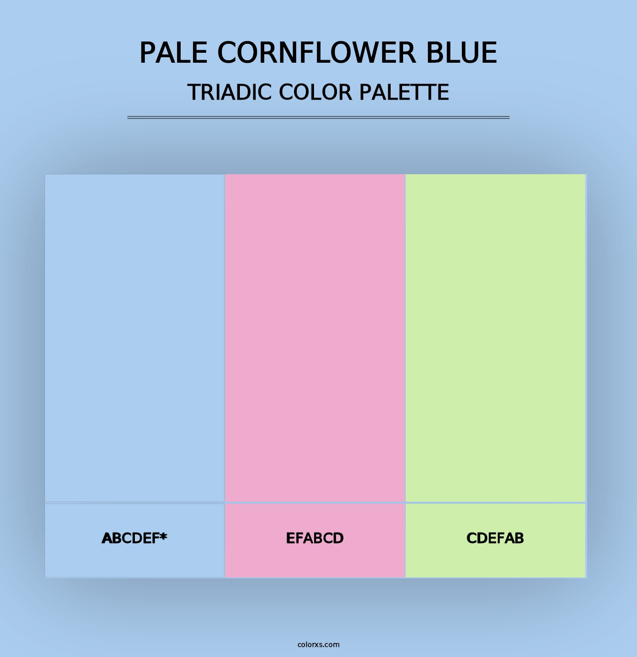 Pale Cornflower Blue - Triadic Color Palette