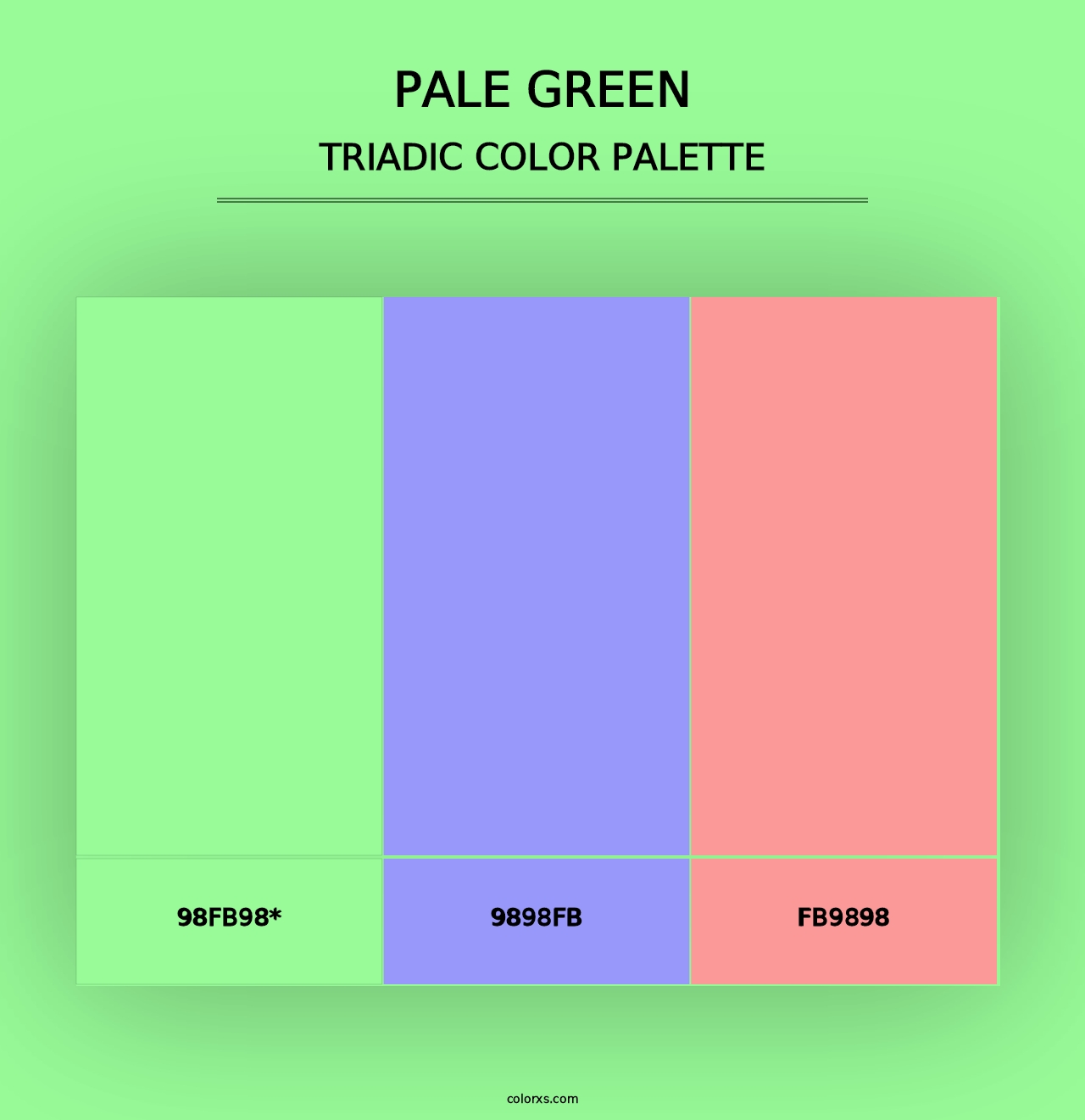 Pale Green - Triadic Color Palette